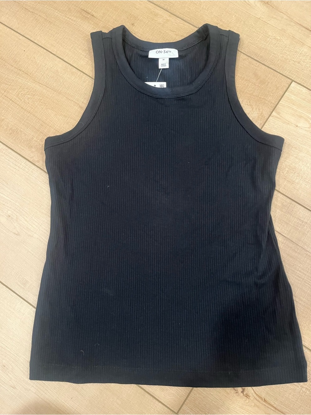 ON 34th Black Ribbed Tank